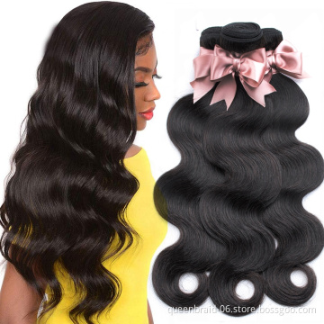 Professional Brazilian Body Wave Hair 100% Unprocessed Virgin Human Hair Bundles with Closure Natural Black Human Hair Extension